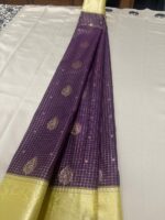 Purple and neon kanchi border Premium saree - Image 2