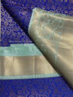 Aqua Blue and Royal Blue Premium kanchi border saree - Image 2