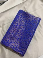 Aqua Blue and Royal Blue Premium kanchi border saree - Image 3