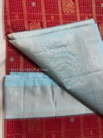 Aqua blur and Red kanchi border saree - Image 3