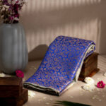 Aqua Blue and Royal Blue Premium kanchi border saree
